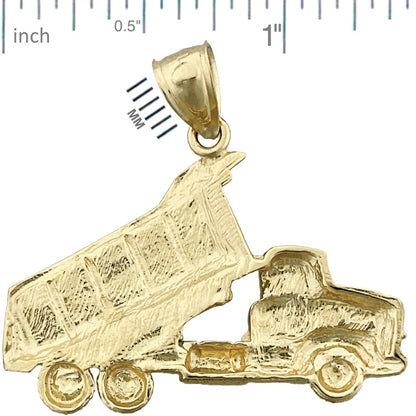 Bauarbeiter-Kipplaster-Anhänger aus 14K Gold