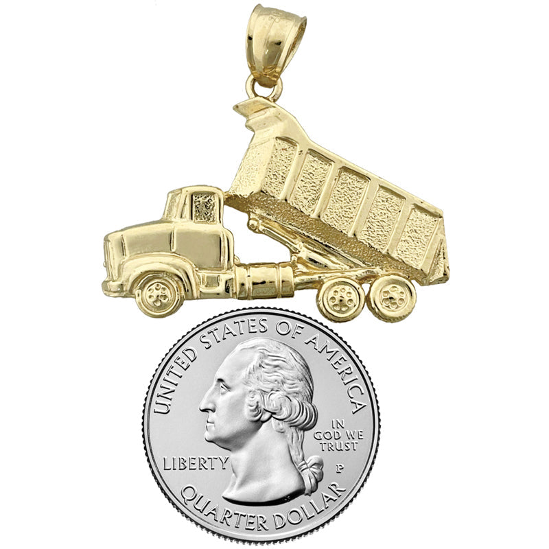 Bauarbeiter-Kipplaster-Anhänger aus 14K Gold