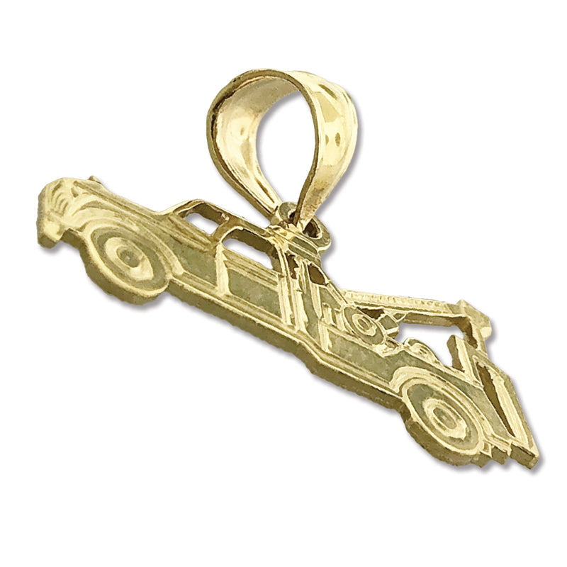 14K Gold Durchbrochener Abschleppwagen-Charm