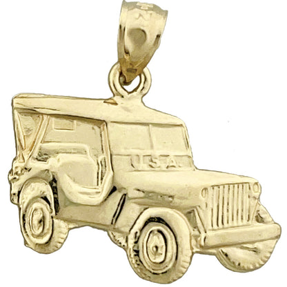 14K Gold Jeep-Charm mit Allradantrieb
