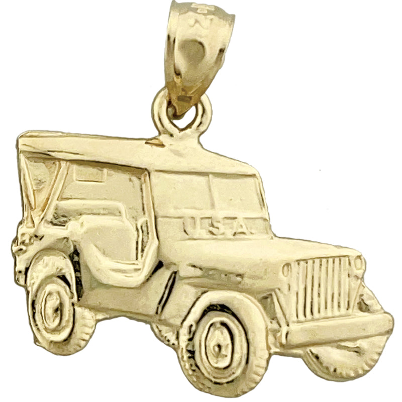 14K Gold Jeep-Charm mit Allradantrieb