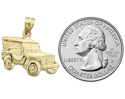 14K Gold Jeep-Charm mit Allradantrieb