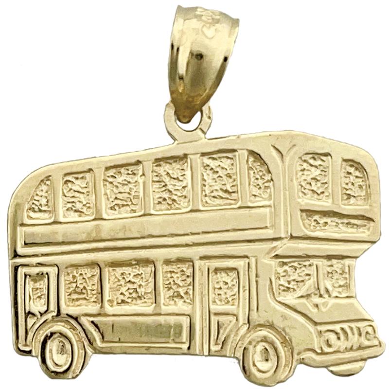 14K Gold Anhänger Doppeldecker-Bus