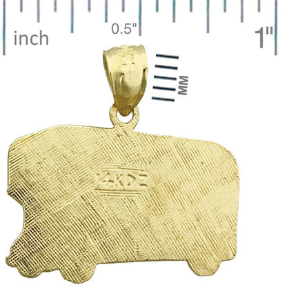 14K Gold Anhänger Doppeldecker-Bus