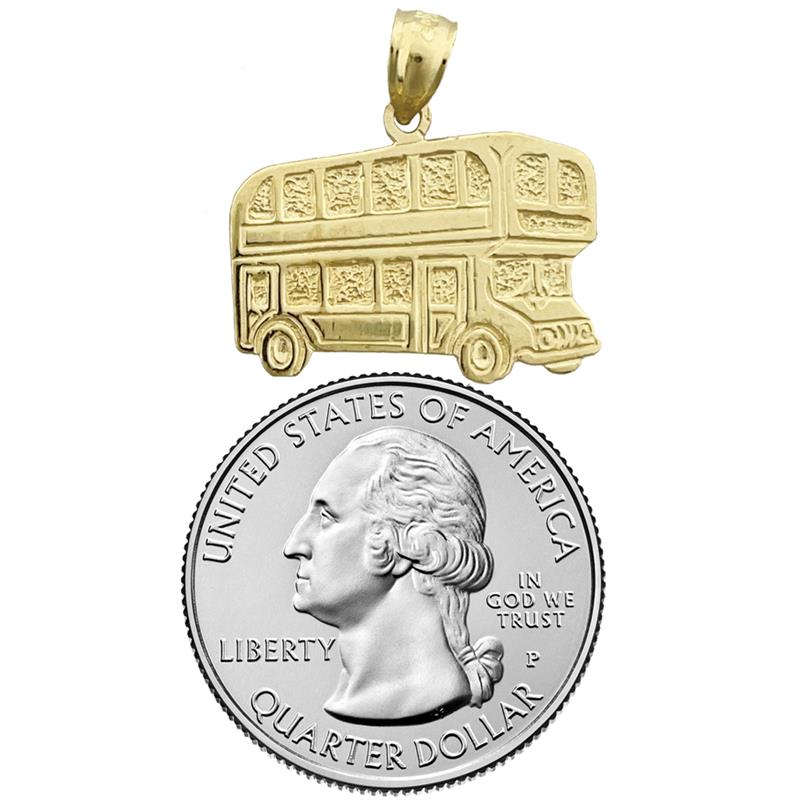 14K Gold Anhänger Doppeldecker-Bus