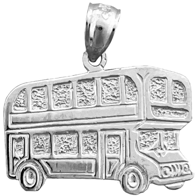 14K Gold Anhänger Doppeldecker-Bus
