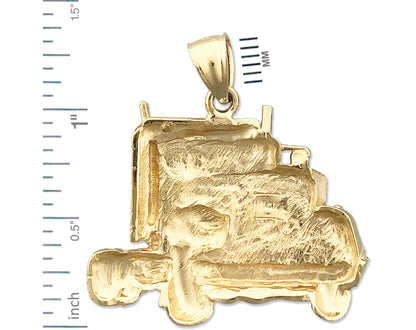14K Gold Anhänger „Großer LKW“ (Big Rig Truck), 30 mm