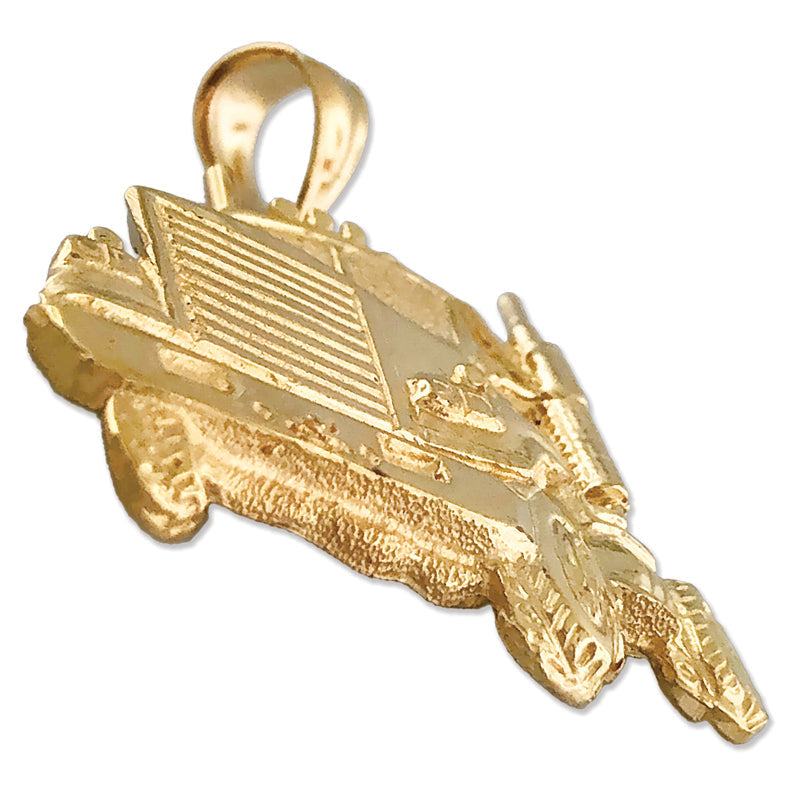 14K Gold Anhänger „Großer LKW“ (Big Rig Truck), 30 mm