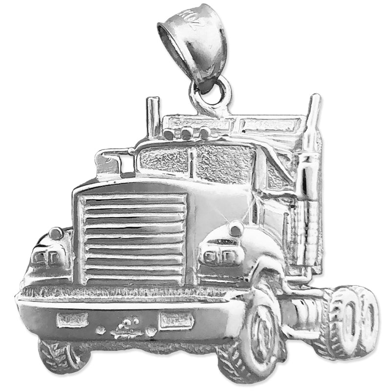 14K Gold Anhänger „Großer LKW“ (Big Rig Truck), 30 mm