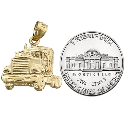 14K Gold 20 mm Sattelzugmaschine Charm