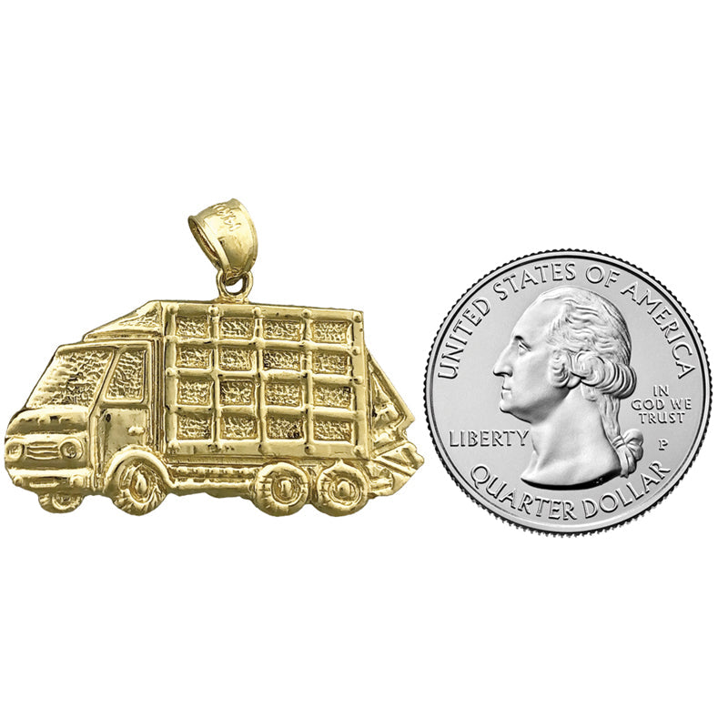 Massivgoldanhänger „Müllwagen" aus 14K Gelb- oder Weißgold
