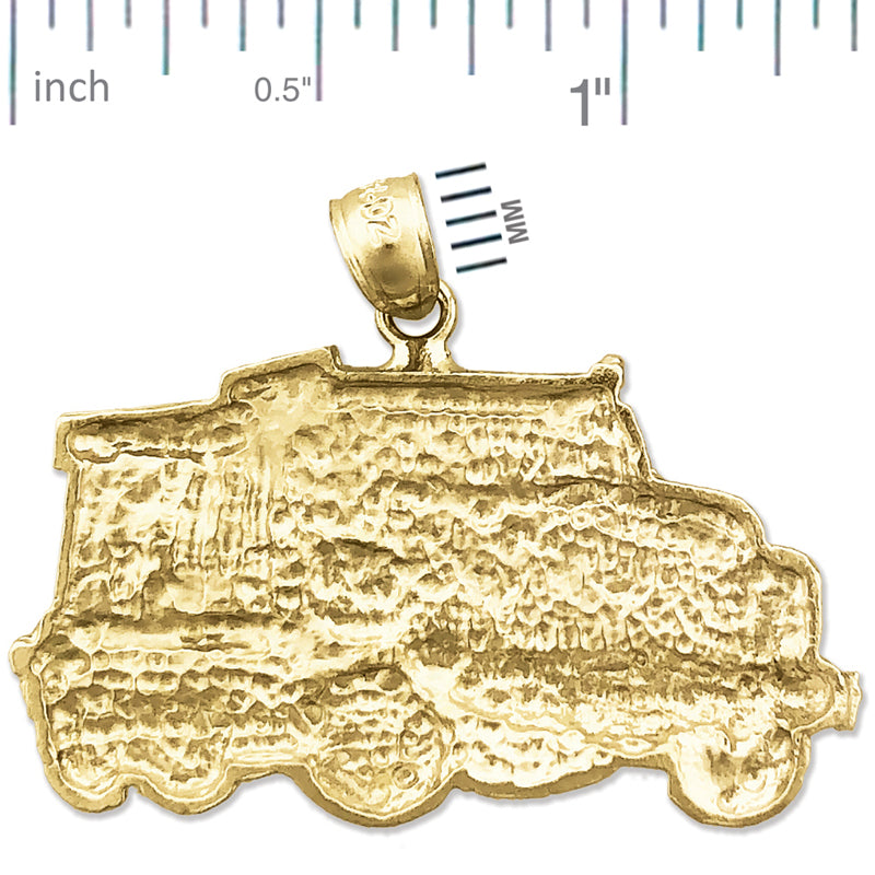 14K Gold Kipplaster-Anhänger, 33 mm