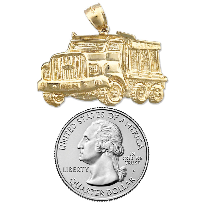 14K Gold Kipplaster-Anhänger, 33 mm