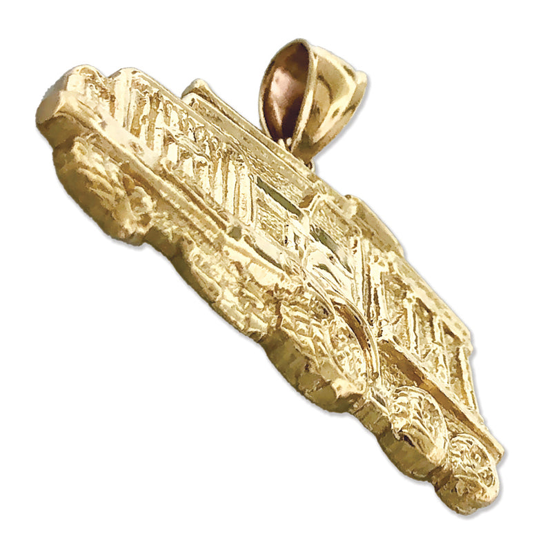 14K Gold Kipplaster-Anhänger, 33 mm