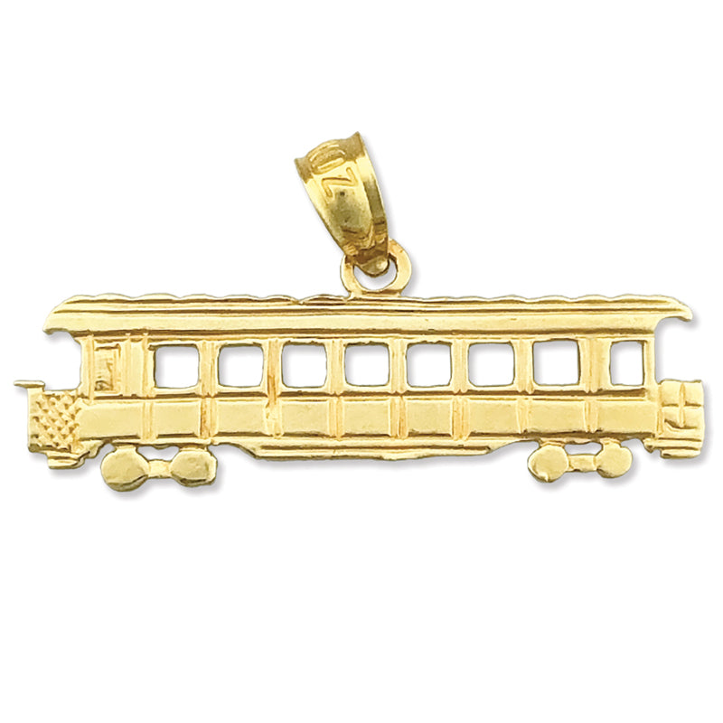 14K Gold Trolley-Anhänger, lang