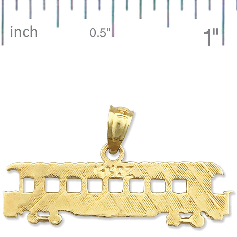 14K Gold Trolley-Anhänger, lang