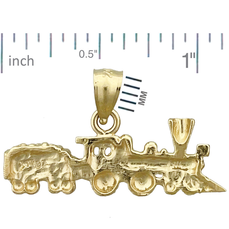 14K Gold Anhänger „Lokomotive mit Waggon“