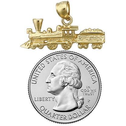 14K Gold Anhänger „Lokomotive mit Waggon“