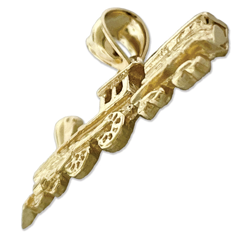 14K Gold Anhänger „Lokomotive mit Waggon“