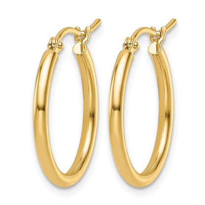 14K Gelbgold 2x20mm Poliert Creolen