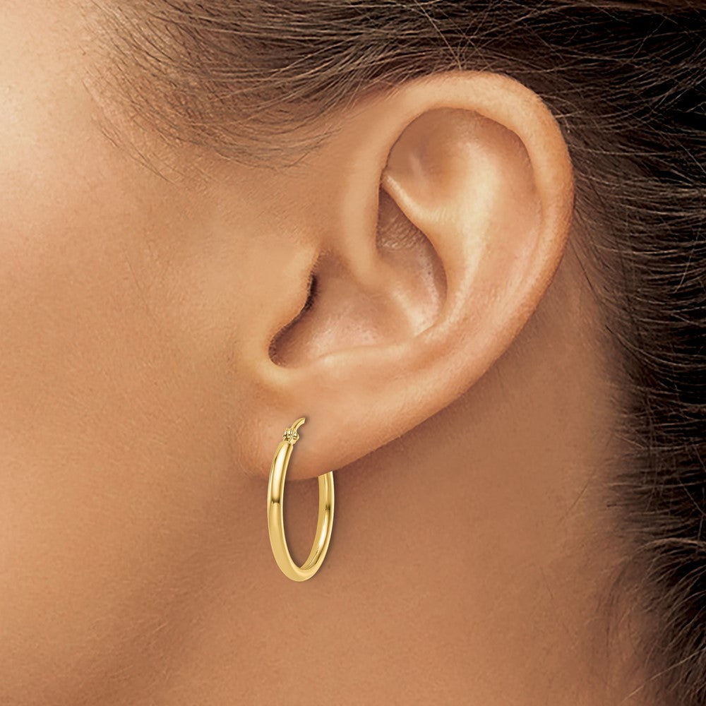 14K Gelbgold 2x20mm Poliert Creolen