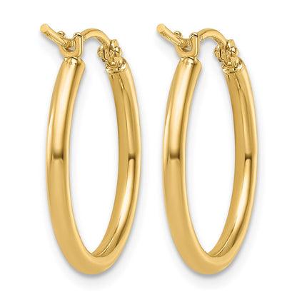 14K Gelbgold 2x20mm Poliert Creolen