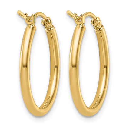 14K Gelbgold 2x20mm Poliert Creolen