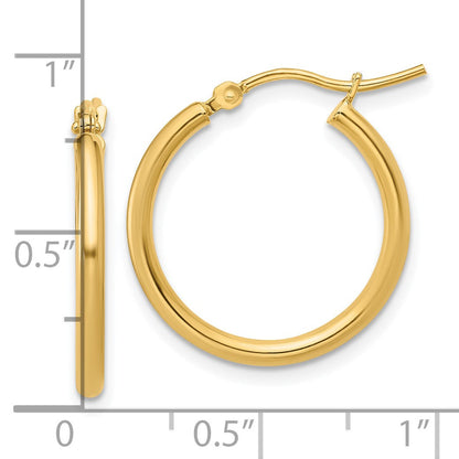 14K Gelbgold 2x20mm Poliert Creolen
