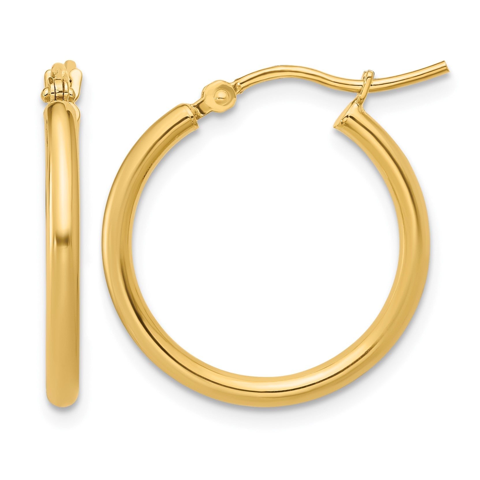 14K Gelbgold 2x20mm Poliert Creolen