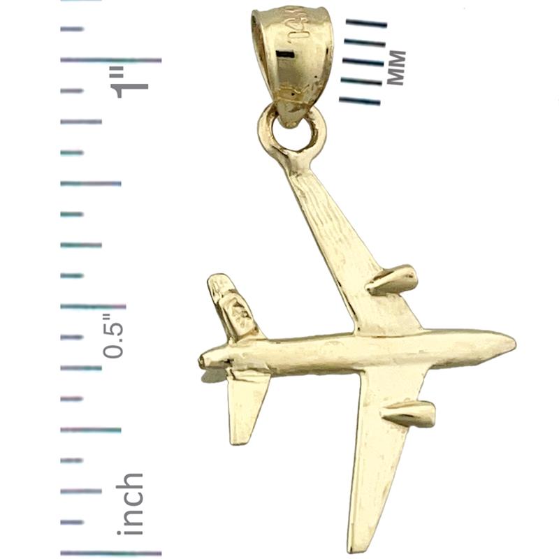 14K Gold Jetliner Flugzeug-Charm