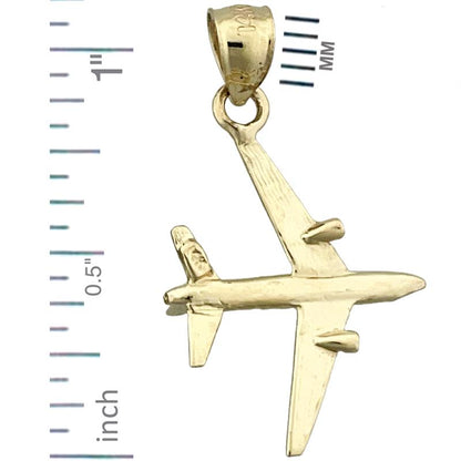 14K Gold Jetliner Flugzeug-Charm