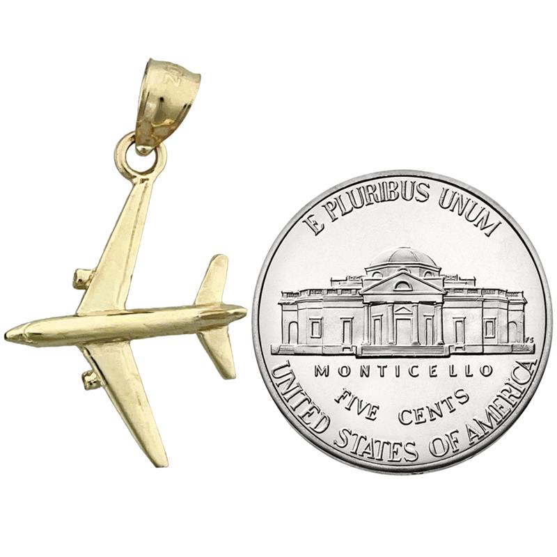 14K Gold Jetliner Flugzeug-Charm