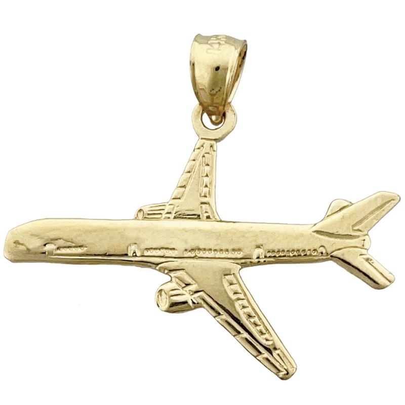 14K Gold Anhänger „Zweimotoriges Flugzeug“