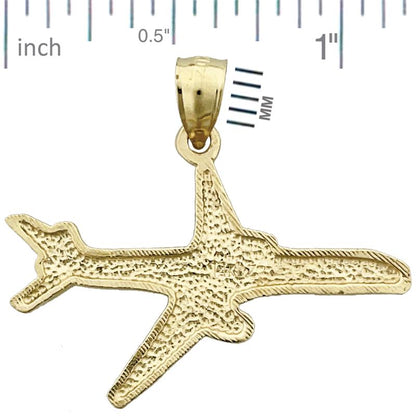14K Gold Anhänger „Zweimotoriges Flugzeug“