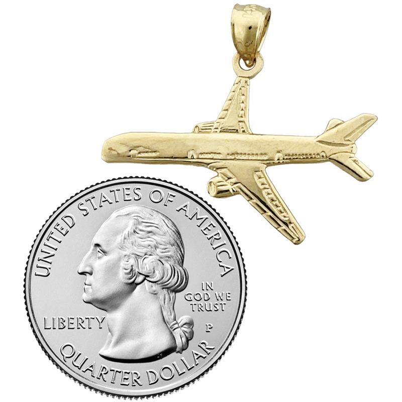 14K Gold Anhänger „Zweimotoriges Flugzeug“
