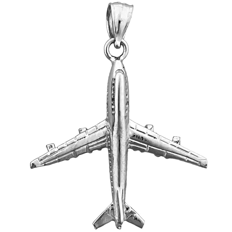 14K Gold 3D-Anhänger „Viermotoriges Flugzeug