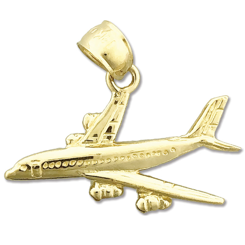 585 Gold Anhänger Militärflugzeug