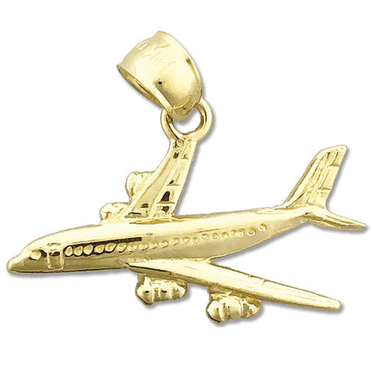 585 Gold Anhänger Militärflugzeug