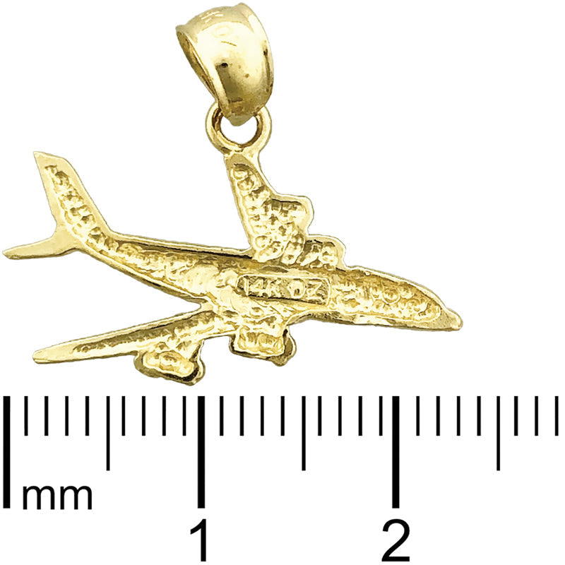 585 Gold Anhänger Militärflugzeug