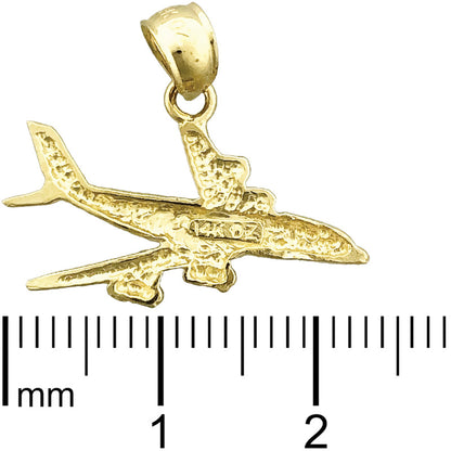585 Gold Anhänger Militärflugzeug