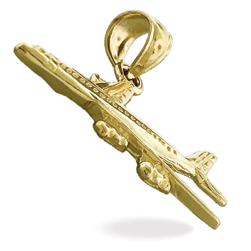 585 Gold Anhänger Militärflugzeug
