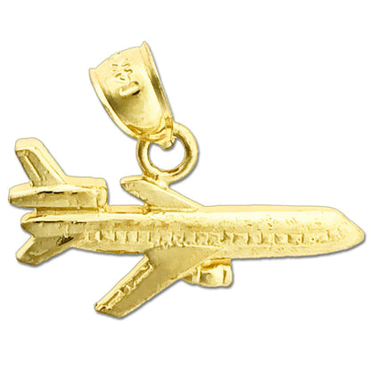 14K Gold 22MM Passagierflugzeug-Charm
