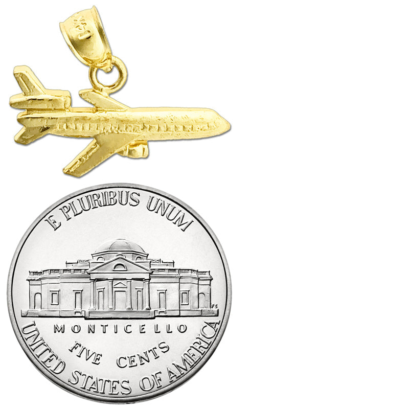14K Gold 22MM Passagierflugzeug-Charm