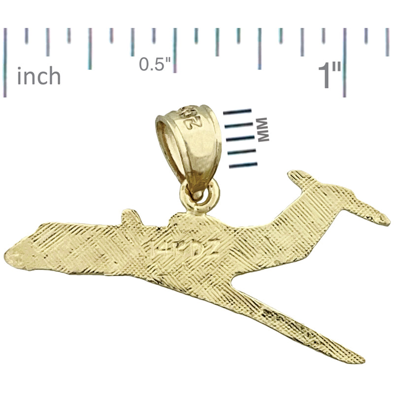 14K Gold Business Jet Flugzeug-Anhänger
