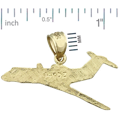 14K Gold Business Jet Flugzeug-Anhänger