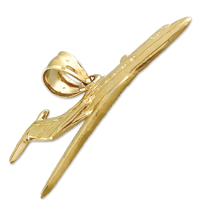14K Gold Business Jet Flugzeug-Anhänger