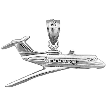 14K Gold Business Jet Flugzeug-Anhänger