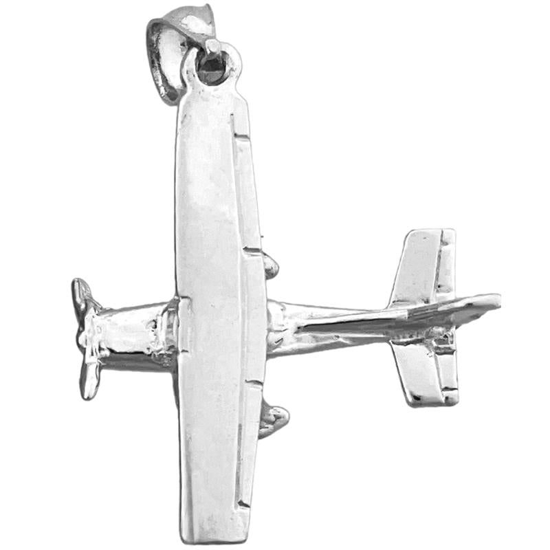 14K Gold 3D-Flugzeug-Anhänger mit hohem Flügel