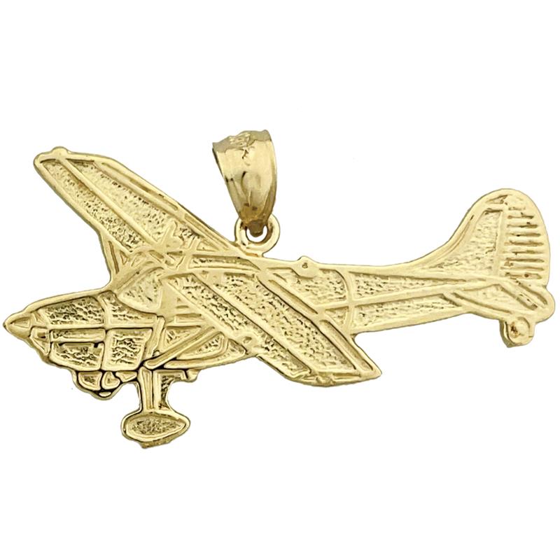 14K Gold 35MM Langer Cessna Flugzeug-Anhänger