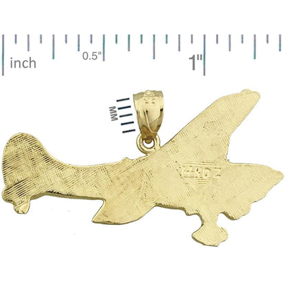 14K Gold 35MM Langer Cessna Flugzeug-Anhänger